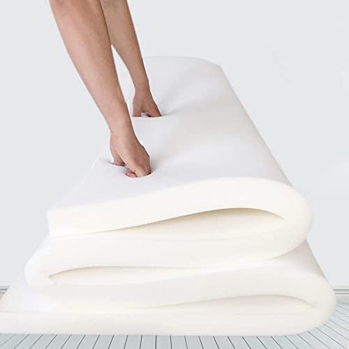 YUR Hoja de espuma de tapicería blanca, esponja de alta densidad 45D para sofá, banco, taburete, colchón de suelo, cama de perro, relleno de cabecero, manualidades, corte a medida