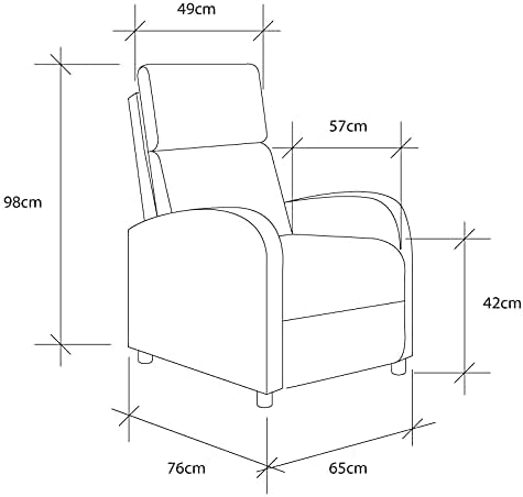 CAMBIA TUS MUEBLES - Sillón Relax Nexus. Butaca reclinable tapizada. Sillón con Sistema de reclinado Manual. Máximo Confort. (Gris)