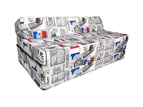 Natalia Spzoo Colchón plegable cama de invitados forma de sillón sofá de espuma 200 x 120 cm (Paris)