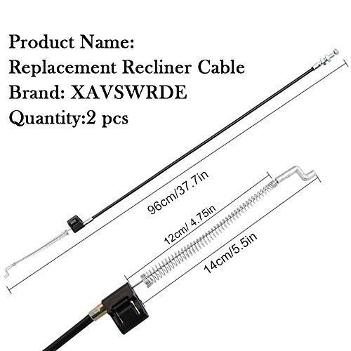 XAVSWRDE 2 Piezas Cables para Sillón Reclinable de 96 cm Cable de Repuesto de Sofá Reclinable con Muelle Amortiguador Recambio de Cable de Sillón Relax Pieza de Reparación para Arreglar Butaca